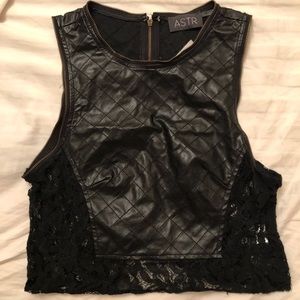NWT ASTR faux leather top